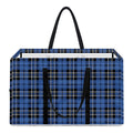 Black And Blue Tartan Pattern Print Utility Tote Bag