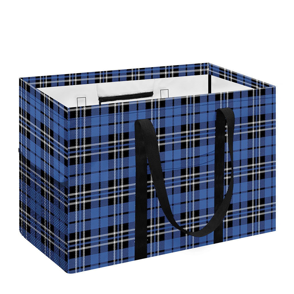 Black And Blue Tartan Pattern Print Utility Tote Bag