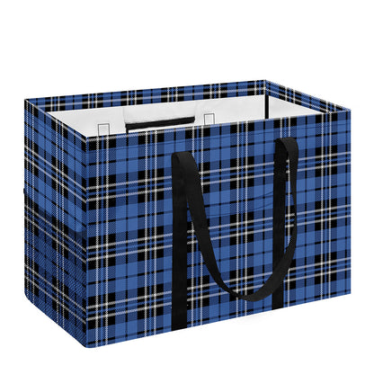Black And Blue Tartan Pattern Print Utility Tote Bag