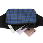 Black And Blue Tartan Pattern Print Waist Bag