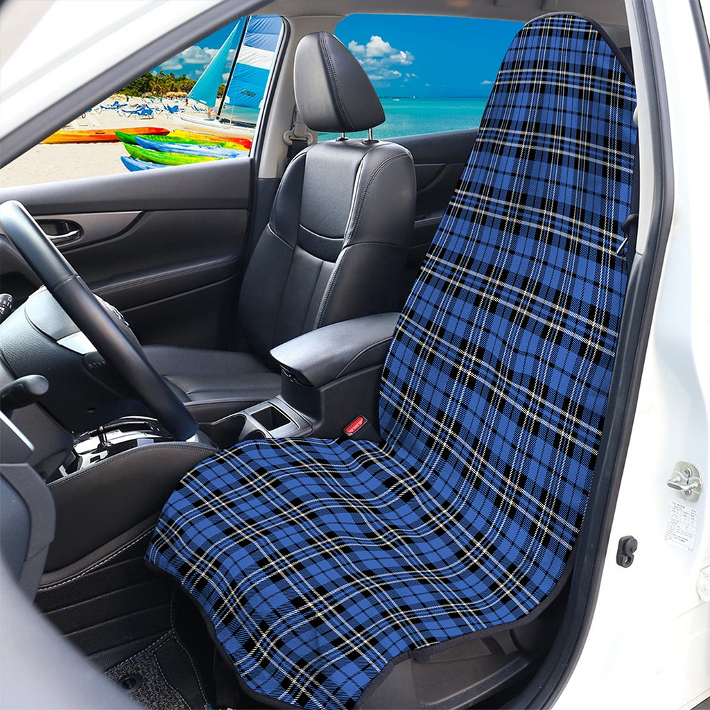 Black And Blue Tartan Pattern Print Waterproof Car Seat Cover
