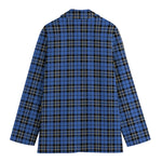 Black And Blue Tartan Pattern Print Women's Blazer