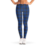 Black And Blue Tartan Pattern Print Women's Leggings