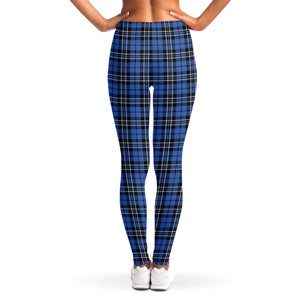 Black And Blue Tartan Pattern Print Women's Leggings