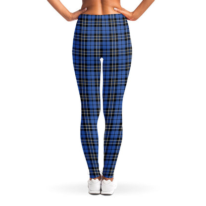 Black And Blue Tartan Pattern Print Women's Leggings