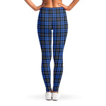 Black And Blue Tartan Pattern Print Women's Leggings