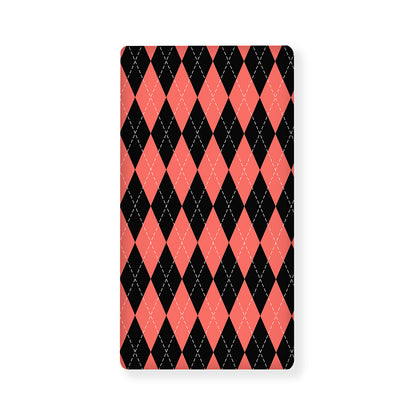 Black And Coral Argyle Pattern Print Baby Crib Sheet