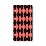 Black And Coral Argyle Pattern Print Baby Crib Sheet