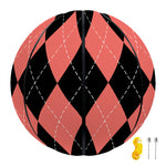 Black And Coral Argyle Pattern Print Basketball