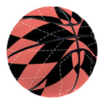Black And Coral Argyle Pattern Print Basketball