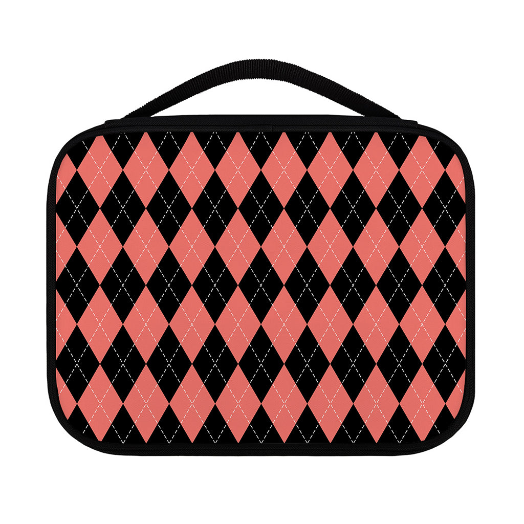 Black And Coral Argyle Pattern Print Classic Bible Case