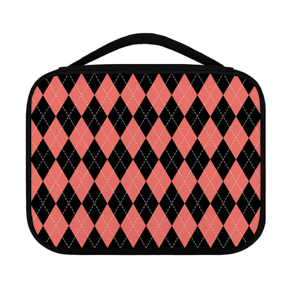 Black And Coral Argyle Pattern Print Classic Bible Case