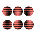 Black And Coral Argyle Pattern Print Coaster Set
