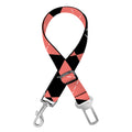 Black And Coral Argyle Pattern Print Dog Seat Belt