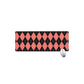 Black And Coral Argyle Pattern Print Extended Mouse Pad