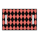 Black And Coral Argyle Pattern Print Golf Cart Seat Cover