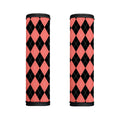 Black And Coral Argyle Pattern Print Handle Covers
