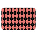 Black And Coral Argyle Pattern Print Indoor Door Mat