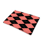 Black And Coral Argyle Pattern Print Pet Cooling Mat Cover