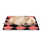 Black And Coral Argyle Pattern Print Pet Cooling Mat Cover