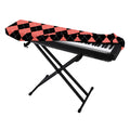 Black And Coral Argyle Pattern Print Piano Keyboard Cover