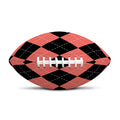 Black And Coral Argyle Pattern Print Rugby Ball
