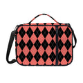 Black And Coral Argyle Pattern Print Shoulder Strap Bible Bag