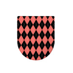 Black And Coral Argyle Pattern Print Toilet Lid Cover