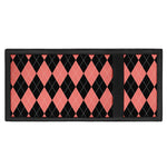 Black And Coral Argyle Pattern Print Trifold Wallet