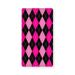 Black And Deep Pink Argyle Pattern Print Baby Crib Sheet