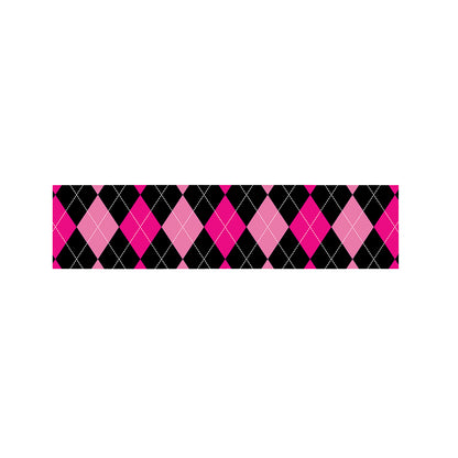 Black And Deep Pink Argyle Pattern Print Bed Runner