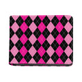 Black And Deep Pink Argyle Pattern Print Bifold Wallet