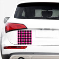 Black And Deep Pink Argyle Pattern Print Car Sticker