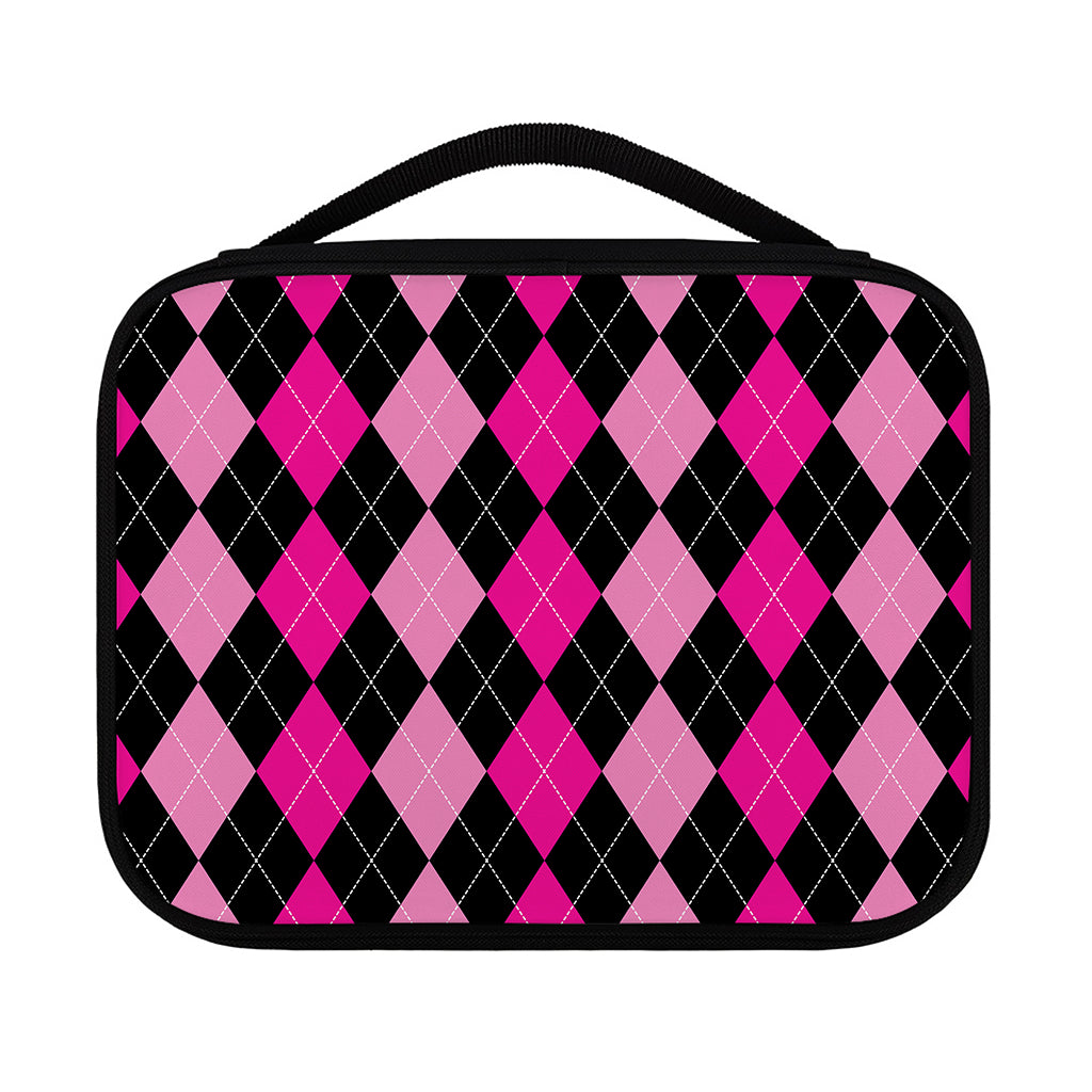 Black And Deep Pink Argyle Pattern Print Classic Bible Case