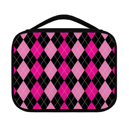 Black And Deep Pink Argyle Pattern Print Classic Bible Case