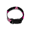 Black And Deep Pink Argyle Pattern Print Dog Collar