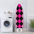 Black And Deep Pink Argyle Pattern Print Ironing Board Cover