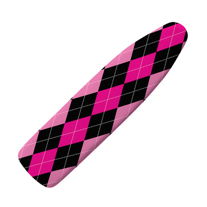 Black And Deep Pink Argyle Pattern Print Ironing Board Cover