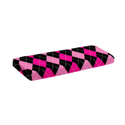 Black And Deep Pink Argyle Pattern Print Piano Keyboard Cover