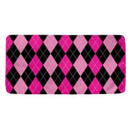Black And Deep Pink Argyle Pattern Print Towel