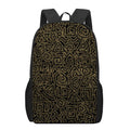 Black And Gold African Afro Print 17 Inch Backpack