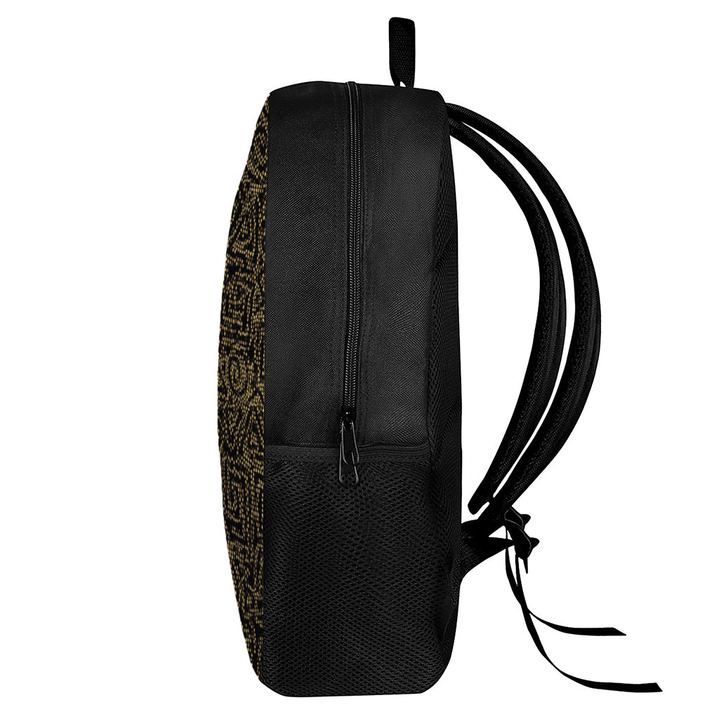 Black And Gold African Afro Print 17 Inch Backpack