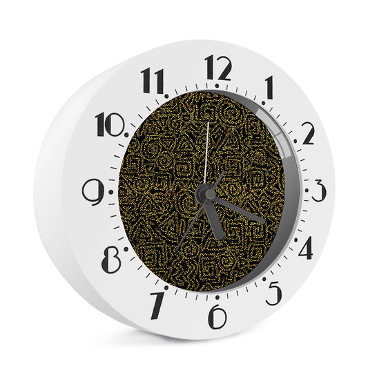 Black And Gold African Afro Print Alarm Clock