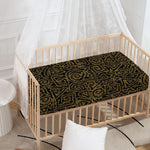 Black And Gold African Afro Print Baby Crib Sheet