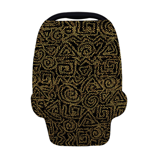 Black And Gold African Afro Print Baby Seat Cover