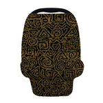 Black And Gold African Afro Print Baby Seat Cover