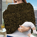 Black And Gold African Afro Print Baby Seat Cover