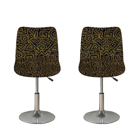 Black And Gold African Afro Print Bar Stool Covers