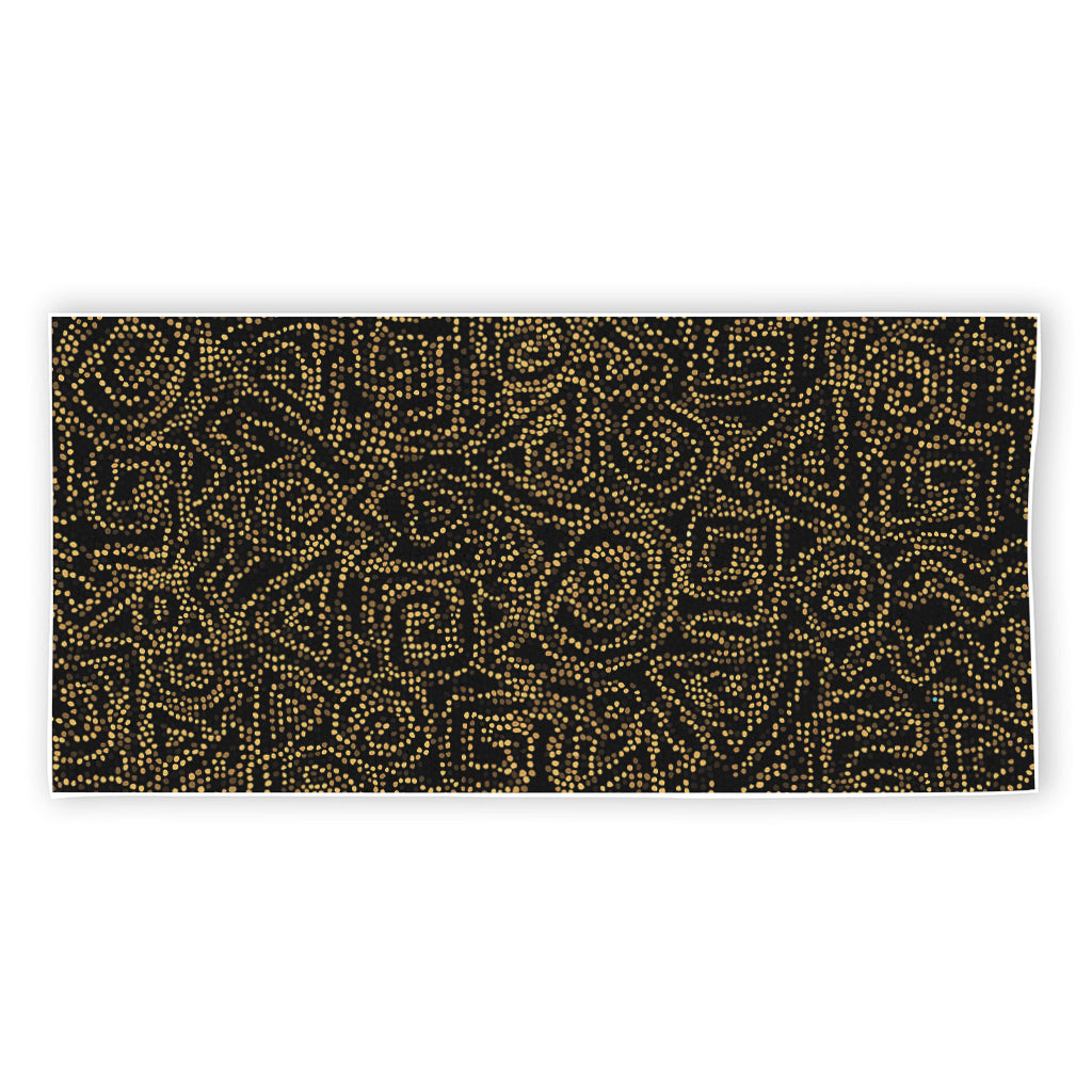 Black And Gold African Afro Print Beach Towel