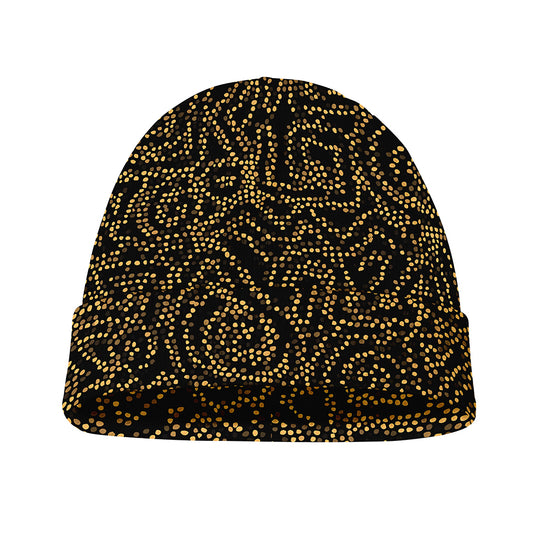 Black And Gold African Afro Print Beanie